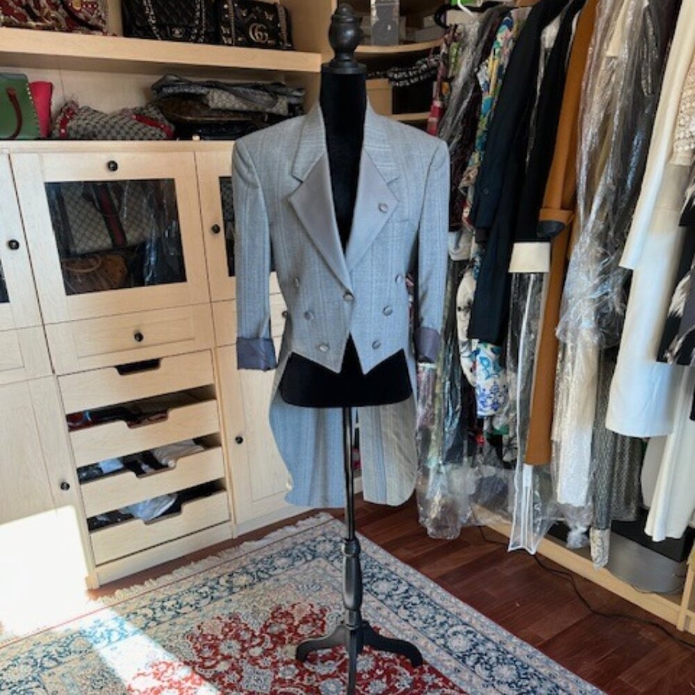 CHRISTIAN DIOR GREY LE CONNAISSEUR TUXEDO JACKET/COAT